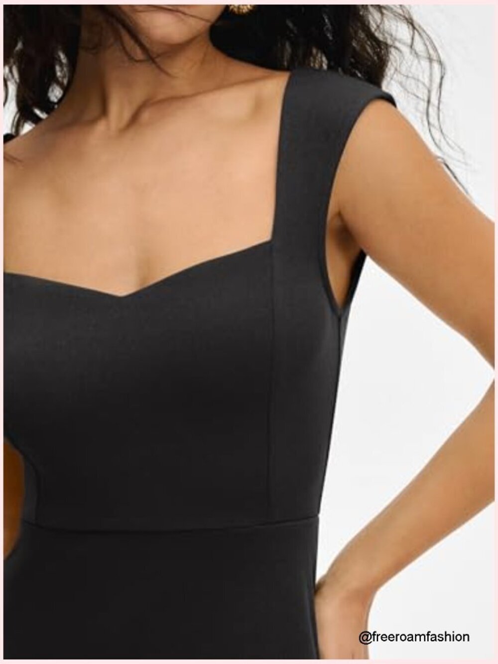 Sleeveless Sweetheart Neck Midi Dress with Pockets for Formal Wedding Guest - Picture 3 of 7